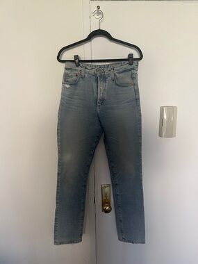 AG Women’s Light Blue Fit High Rise Slim Jeans Size 28